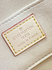 DAUPHINE MINI 20 IN WHITE MONOGRAM JACQUARD FABRIC GOLD HARDWARE