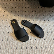 SL CARLYLE SLIPPERS BLACK SATIN