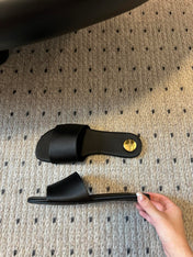 SL CARLYLE SLIPPERS BLACK SATIN