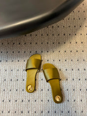 SL CARLYLE SLIPPERS MUSTARD SATIN