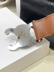 CL LARGE 30 MM TRIOMPHE BELT IN BRONZE BROWN SILVER HARDWARE