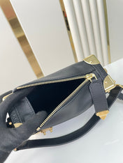 SIDE TRUNK MINI 18 IN BLACK CALFSKIN GOLD HARDWARE