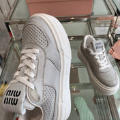 Sneakers Thick-soled Light Gray Cowhide