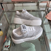 Sneakers Thick-soled Light Gray Cowhide