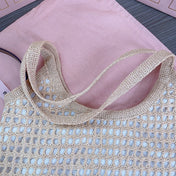 IVY TOTE BAG 40 IN BEIGE MIX WHITE MESH