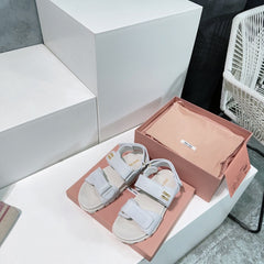 Sandals White Sheepskin With Stylized Straps