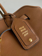 LARGE HANDBAG 40 IN CINNAMON BROWN CALFSKIN