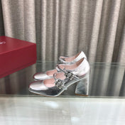LP ROGER VIVIER SANDAL SILVER LEATHER