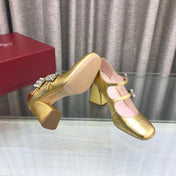 LP ROGER VIVIER SANDAL METALLIC GOLD LEATHER