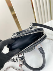 NANO ALMA 18 IN BLACK QUILTED LAMBSKIN GOLD AND SILVER HARDWARE