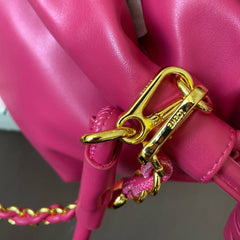 LOE MEDIUM 28 FLAMENCO PURSE IN BRIGHT PINK NAPPA LAMBSKIN