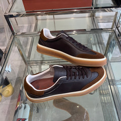 LP TENNIS WALK SNEAKERS ANCHOR AND BROWN CALFSKIN