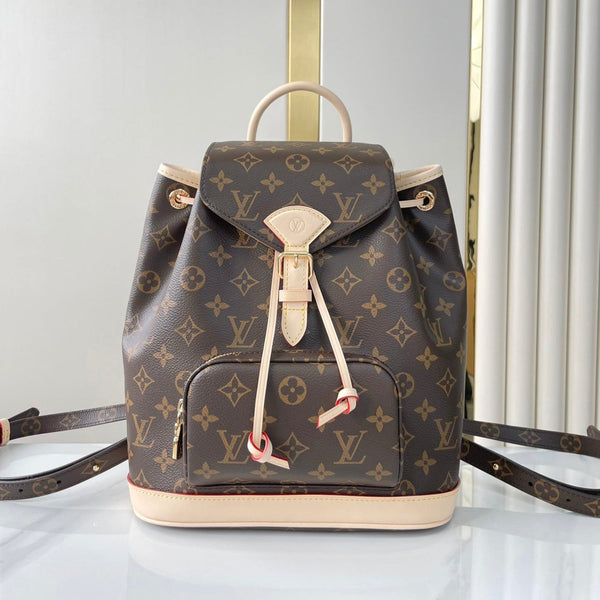 MONTSOURIS BACKPACK PM 30 IN BROWN MONOGRAM CANVAS