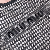 IVY TOTE BAG 40 IN BLACK MIX WHITE MESH