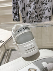 PRA DOWNTOWN BOLD SNEAKERS WHITE AND LIGHT GRAY CALFSKIN