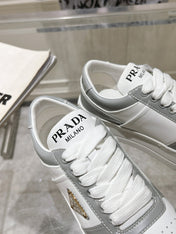 PRA DOWNTOWN BOLD SNEAKERS WHITE AND LIGHT GRAY CALFSKIN