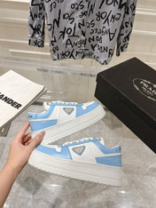 PRA DOWNTOWN BOLD SNEAKERS WHITE AND SKY CALFSKIN