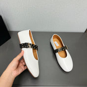 ALAIA MARY JANE SHOES IN WHITE LAMBSKIN SILVER HARDWARE