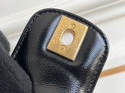CC MEDIUM 23 BAG WITH HANDLE IN BLACK LAMBSKIN