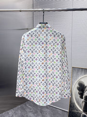 LV LONG-SLEEVED SHIRT IN WHITE MONOGRAM COTTON 238801
