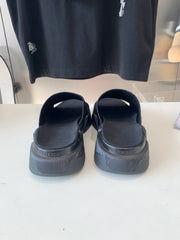 SPEED 2.0 SLIDE SANDAL IN BLACK RECYCLED KNIT AND BLACK SOLE
