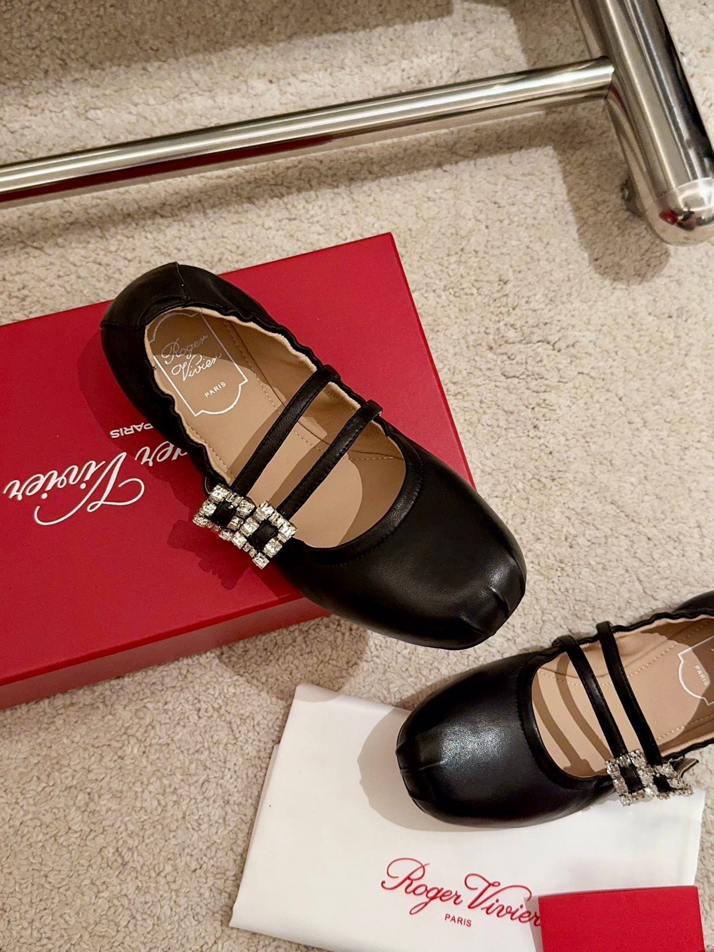 MARY JANES WITH TWO STRAPS IN BLACK SOFT LAMBSKIN