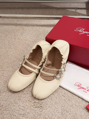 MARY JANES WITH TWO STRAPS IN BEIGE SOFT LAMBSKIN