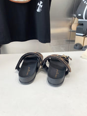 LV WOMEN SUNSET DAD SANDAL IN BLACK MONOGRAM FABRIC MULE