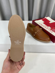 LEISURE FLOWS SPLIT LOAFER IN BRONZE BROWN CALFSKIN