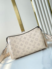 HAND IT ALL PM 29 IN BEIGE MONOGRAM PERFORATE CALFSKIN SILVER HARDWARE