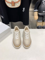 NAMA SNEAKER 5 CM IN BISQUE BEIGE CALFSKIN