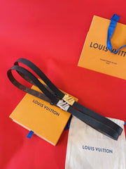 LV GO-14 20MM BELT IN BLACK CALFSKIN SILVER HARDWARE