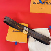 LV GO-14 20MM BELT IN BROWN MONOGRAM CALFSKIN SILVER HARDWARE