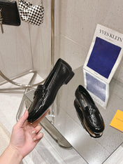 SOHO FLAT LOAFER IN BLACK GLOSSY CALFSKIN