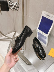 SOHO FLAT LOAFER IN BLACK GLOSSY CALFSKIN