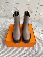 JAIME ANKLE BOOT IN CEDAR BROWN CALFSKIN
