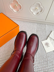 JAIME BOOT IN BURGUNDY RED CALFSKIN