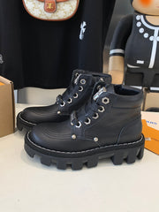 LV CHECKER ANKLE BOOT IN BLACK CALFSKIN