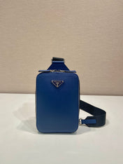 CHEST BAG 20 IN CLASSIC BLUE SAFFIANO LEATHER