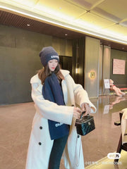 SET HAT AND SCARF IN NAVY BLUE WOOL 422598