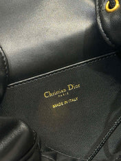 MEDIUM CARO BACKPACK 27 IN BLACK MACROCANNAGE LAMBSKIN