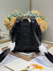 MEDIUM CARO BACKPACK 27 IN BLACK MACROCANNAGE LAMBSKIN