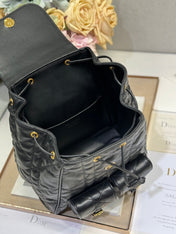 MEDIUM CARO BACKPACK 27 IN BLACK MACROCANNAGE LAMBSKIN