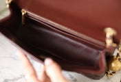 CHANEL 25S FLAP BAG 20 CM IN DARK BROWN LAMBSKIN WITH GOLD HARDWARE