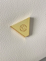 SOFT TWIST 27 IN WHITE CALFSKIN GOLD LOGO
