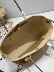 LARGE 41 TOUJOURS BAG IN BISQUE BEIGE CANNAGE RAFFIA