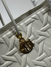 LARGE 41 TOUJOURS BAG IN WHITE MACROCANNAGE LAMBSKIN