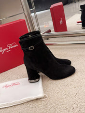 VIV' PODIUM BOOTIES IN BLACK SUEDE