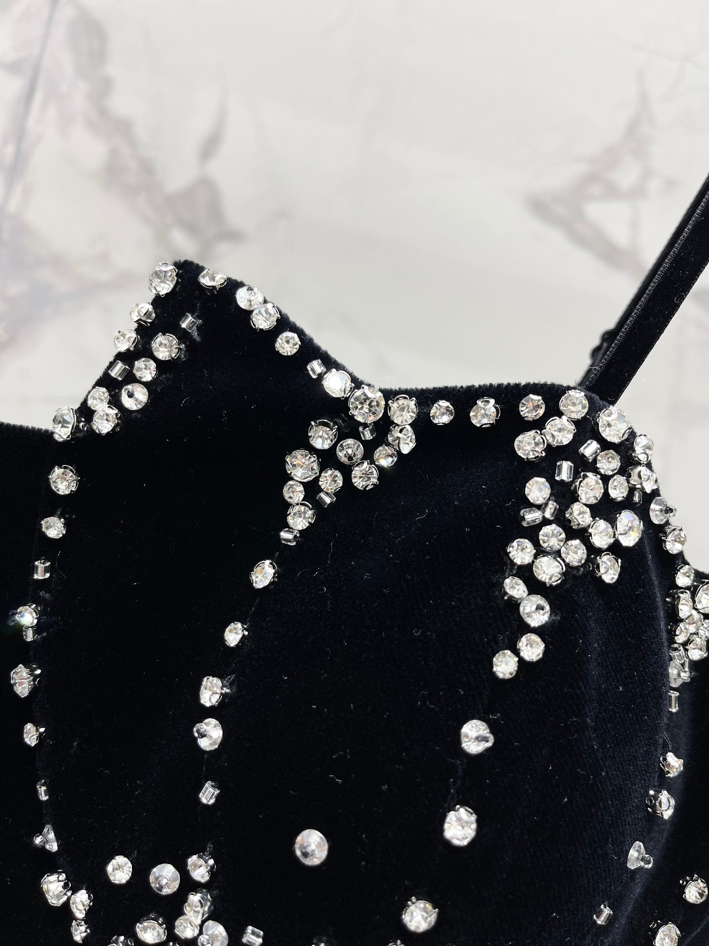 YSL 25S VELVET RHINESTONE DRESS STYLE 179