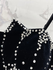 YSL 25S VELVET RHINESTONE DRESS STYLE 179